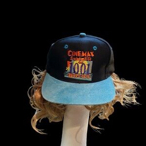 Vintage 1993 Cinemax summer of 1001 movies SnapBack hat. New